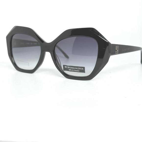 BCBGMAXAZRIA Women\'s Black Oversized Geometric Sunglasses‎ 100 UV 21207